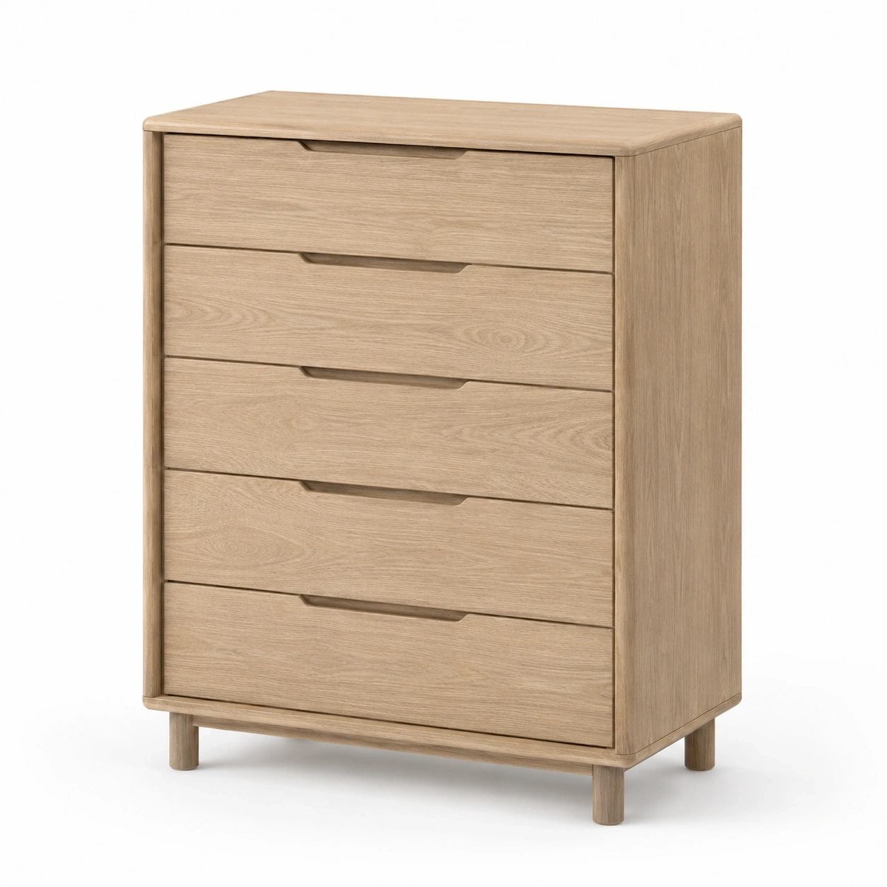 Funf-Schubladen-Kommode-Eiche Natur-LuxeSelvia